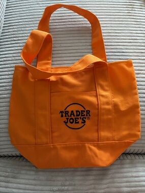Trader Joe's Mini Orange Canvas Tote Bag